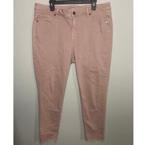Lane Bryant Women’s Super Stretch Ankle Blush Pink Denim, size 18